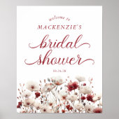 Elegant Summer Wildflower Vrijgezellenfeest Welkom Poster (Voorkant)