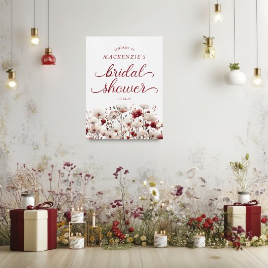 Elegant Summer Wildflower Vrijgezellenfeest Welkom Poster