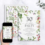Elegant Summer Wildflower Waterverf 30th Birthday Kaart<br><div class="desc">Wil je een blijvende indruk maken op je gasten? Zorg ervoor dat je 30e verjaardag viering een is die je je herinnert met deze Elegant Summer Wildflower Waterverf 30e verjaardag Uitnodiging op 30e verjaardag. Met levendige waterverf wildbloemen die de tekst ontwerpen, samen met moderne, met de hand geschreven kalligrafie, zullen...</div>