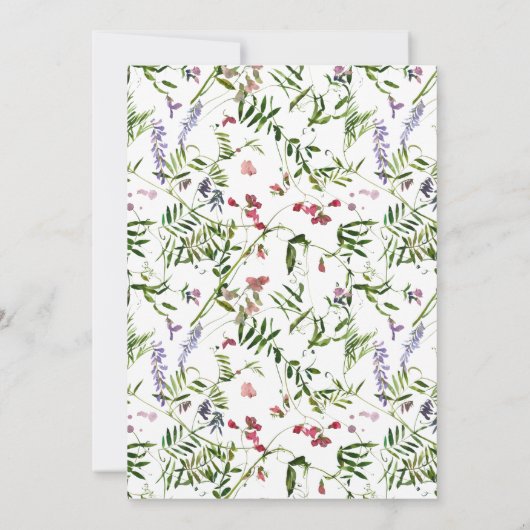 Elegant Summer Wildflower Waterverf 40th Birthday Kaart (Achterkant)