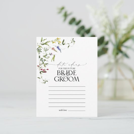 Elegant Summer Wildflower Waterverf Date Ideeën Briefkaart (Staand voorkant)