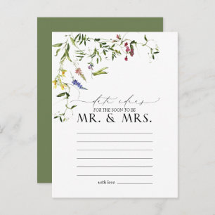 Elegant Summer Wildflower Waterverf Date Ideeën Briefkaart