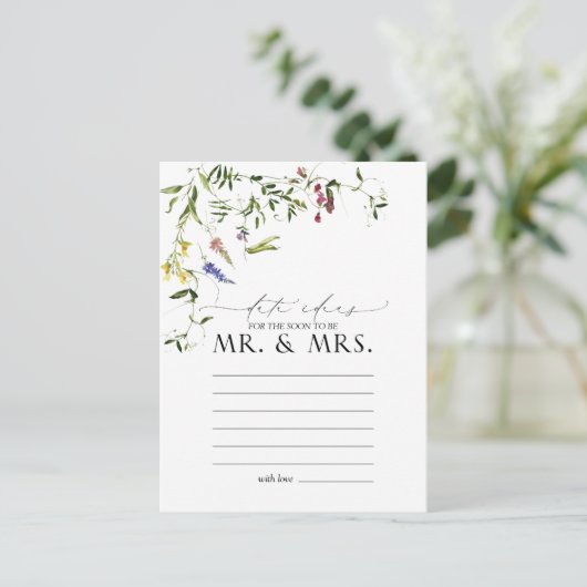 Elegant Summer Wildflower Waterverf Date Ideeën Briefkaart (Staand voorkant)
