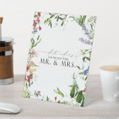 Elegant Summer Wildflower Waterverf Date Ideeën Reclamebord Met Voetstuk (Insitu)