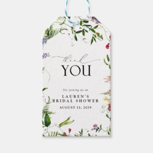 Elegant Summer Wildflower Waterverf Vrijgezellenfe Cadeaulabel