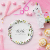 Elegant Summer Wildflower Waterverf Vrijgezellenfe Papieren Bordje (Feest)