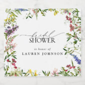 Elegant Summer Wildflower Waterverf Vrijgezellenfe Sparkling Wijnetiket (Enkel label)