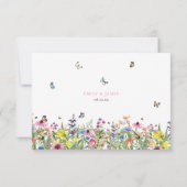 Elegant Summer Wildflower Weddenschap RSVP Kaartje (Achterkant)
