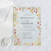 Elegant Summer Wildflower Wedding Acryl Uitnodigingen