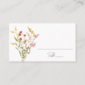 Elegant Summer Wildflower Wedding Plaatskaartje (Voorkant)
