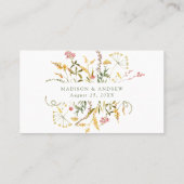 Elegant Summer Wildflower Wedding Plaatskaartje (Achterkant)