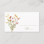 Elegant Summer Wildflower Wedding Plaatskaartje (Voorkant)