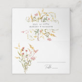 Elegant Summer Wildflower Wedding Plaatskaartje (Buitenkant ongevouwen)