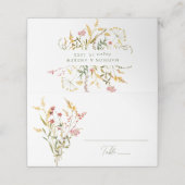 Elegant Summer Wildflower Wedding Plaatskaartje (Buitenkant ongevouwen)