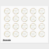 Elegant Summer Wildflower Wreath Wedding Ronde Sticker (Vel)