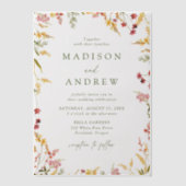 Elegant Summer Wildflower Wreath Wedding Vellum Uitnodigingen (Voorkant)