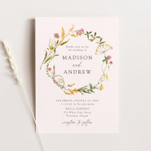 Elegant Summer Wildflower Wreats Blush Wedding