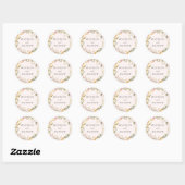 Elegant Summer Wildflower Wreats Blush Wedding Ronde Sticker (Vel)