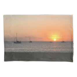 Elegant Sun Sunset Blue Ocean Zee Boats Tropical Kussensloop