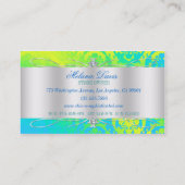 Elegant Sunburst Damask Swirl Blauwgroen Geel Groe Visitekaartje (Achterkant)