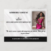 Elegant Sunburst Pageant Promo Postcard Briefkaart (Achterkant)