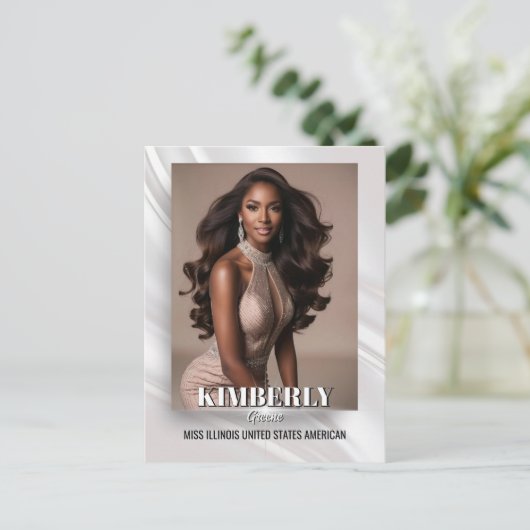 Elegant Sunburst Pageant Promo Postcard Briefkaart (Staand voorkant)