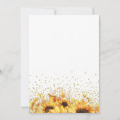 Elegant Sunflower 50th Birthday Invitation Kaart (Achterkant)