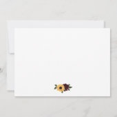 Elegant Sunflower and Rozen Rehearsal Dinner Kaart (Achterkant)