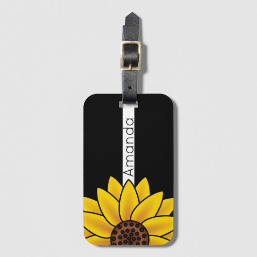 Elegant Sunflower Bagagelabel (Voorkant (verticaal))