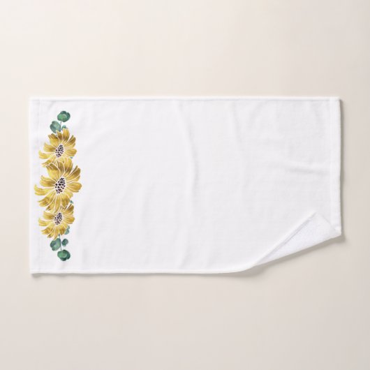 Elegant Sunflower Bathroom Towel Set Bad Handdoek (Handdoek)