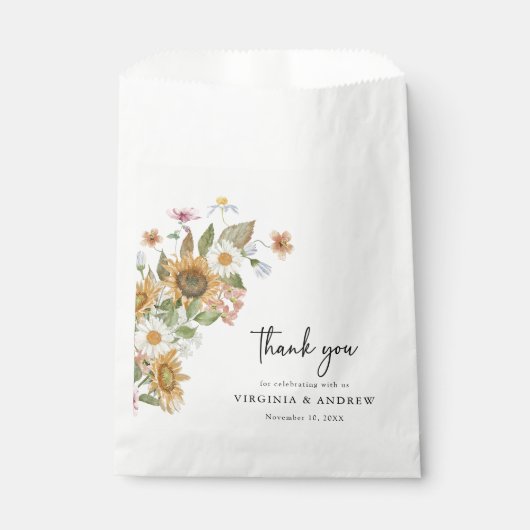 Elegant Sunflower Bedankzakje (Voorkant)