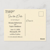 Elegant Sunflower Black Backdrop Save the Date Briefkaart (Achterkant)