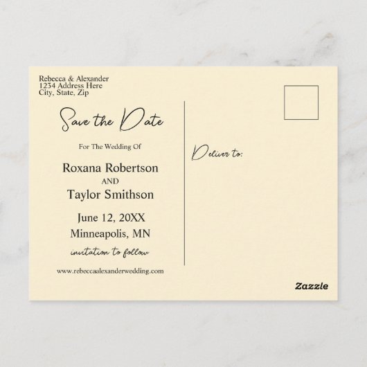 Elegant Sunflower Black Backdrop Save the Date Briefkaart (Achterkant)