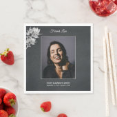 Elegant Sunflower Black Foto Funeral Memorial Servet (Insitu)