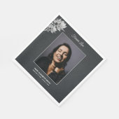 Elegant Sunflower Black Foto Funeral Memorial Servet (Hoek)