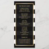 Elegant Sunflower Black White Wedding Program Programmakaart (Achterkant)