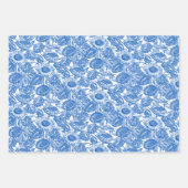 Elegant Sunflower Blue Inpakpapier Vel (Voorkant 2)
