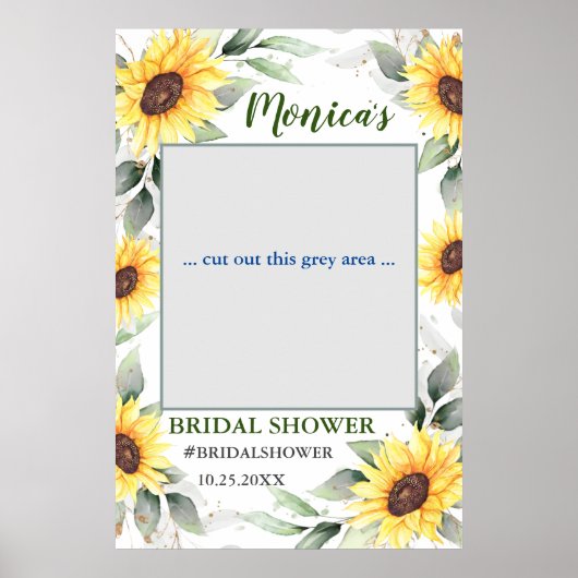 Elegant Sunflower Boho Vrijgezellenfeest Photo Pro Poster (Voorkant)