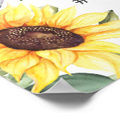 Elegant Sunflower Boho Vrijgezellenfeest Photo Pro Poster (Hoek)