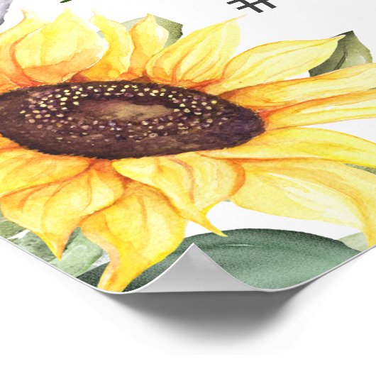 Elegant Sunflower Boho Vrijgezellenfeest Photo Pro Poster (Hoek)