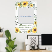 Elegant Sunflower Boho Vrijgezellenfeest Photo Pro Poster (Thuiskantoor)