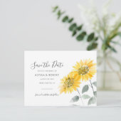 Elegant Sunflower Botanical Save the Date Aankondigingskaart (Staand voorkant)