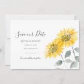 Elegant Sunflower Botanisch Save The Date (Voorkant)