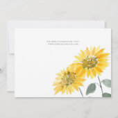 Elegant Sunflower Botanisch Save The Date (Achterkant)