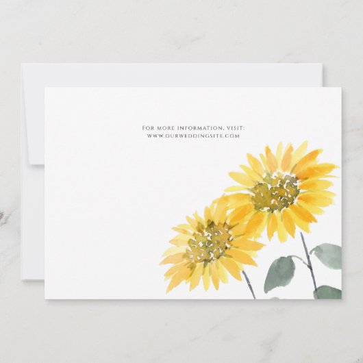 Elegant Sunflower Botanisch Save The Date (Achterkant)