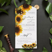 Elegant Sunflower Bouquet Weddenschap in One Invi All In One Uitnodiging