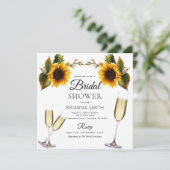 Elegant Sunflower Bridal douitation Kaart (Staand voorkant)