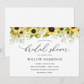 Elegant Sunflower Bridal Shower Invitation Kaart (Voorkant / Achterkant)