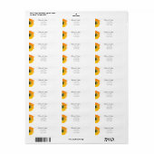 Elegant Sunflower bruiloft Return Address Label (Full Sheet)