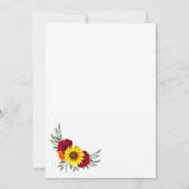 Elegant Sunflower Burgundy Roos Wedding Save the D Save The Date (Achterkant)